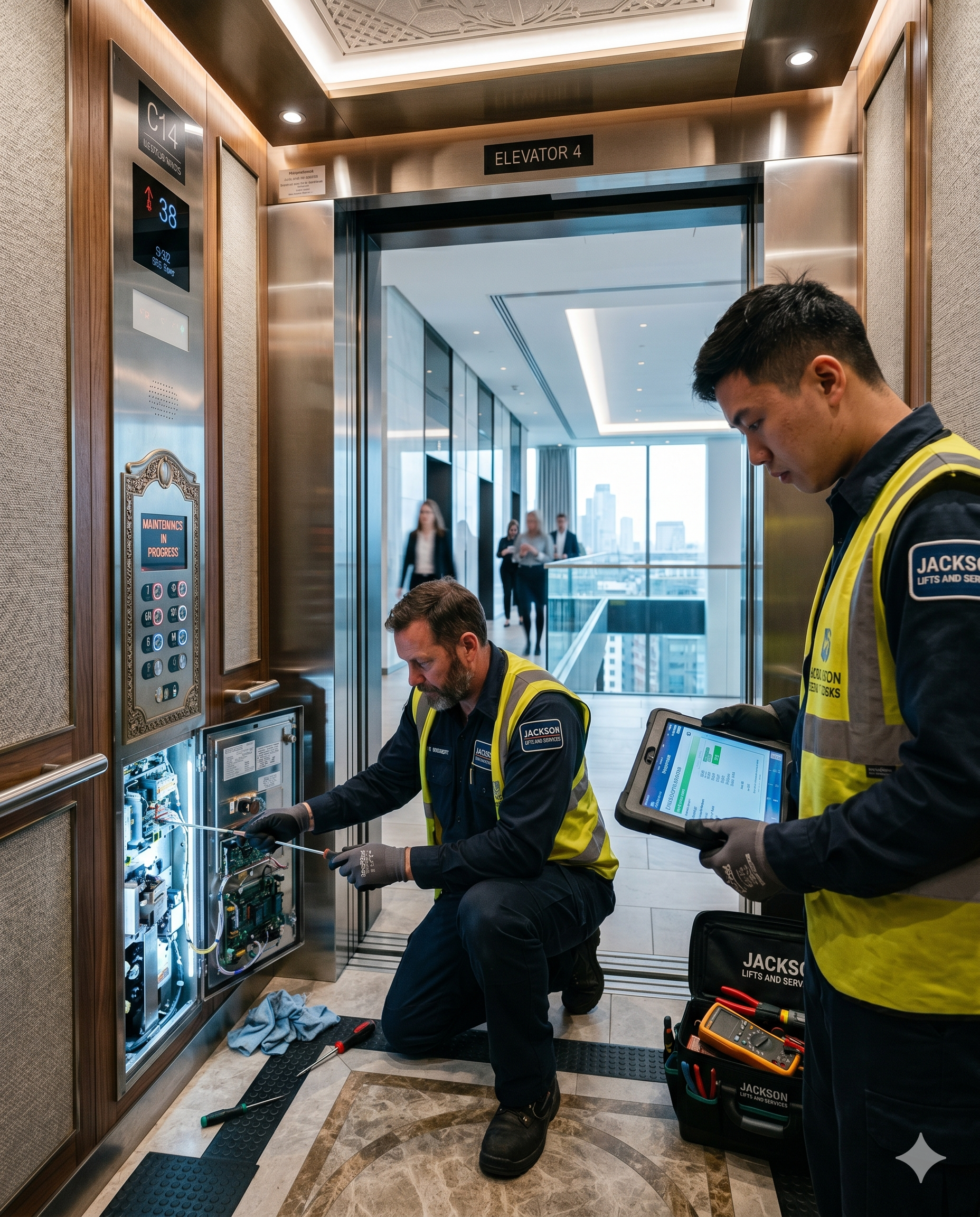Commercial building elevator maintenance